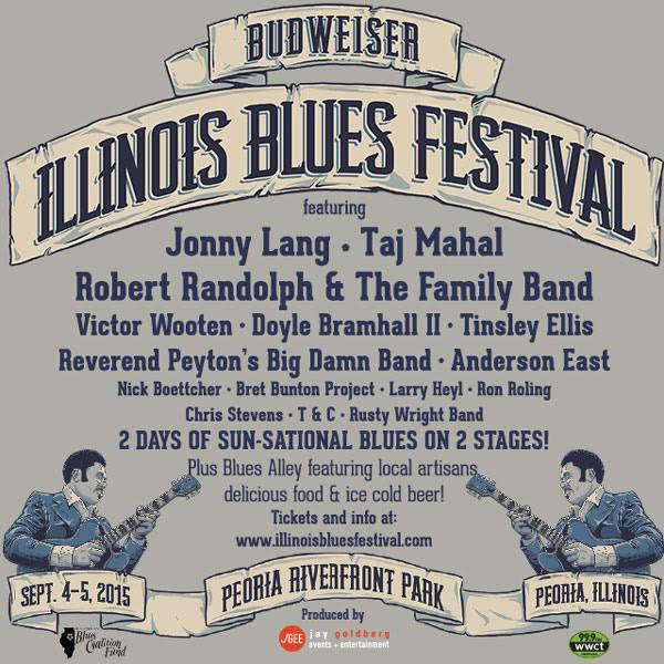 peoria riverfront blues festival 2023 Jonny Lang, Taj Mahal and Victor Wooten at Peoria Riverfront Park
