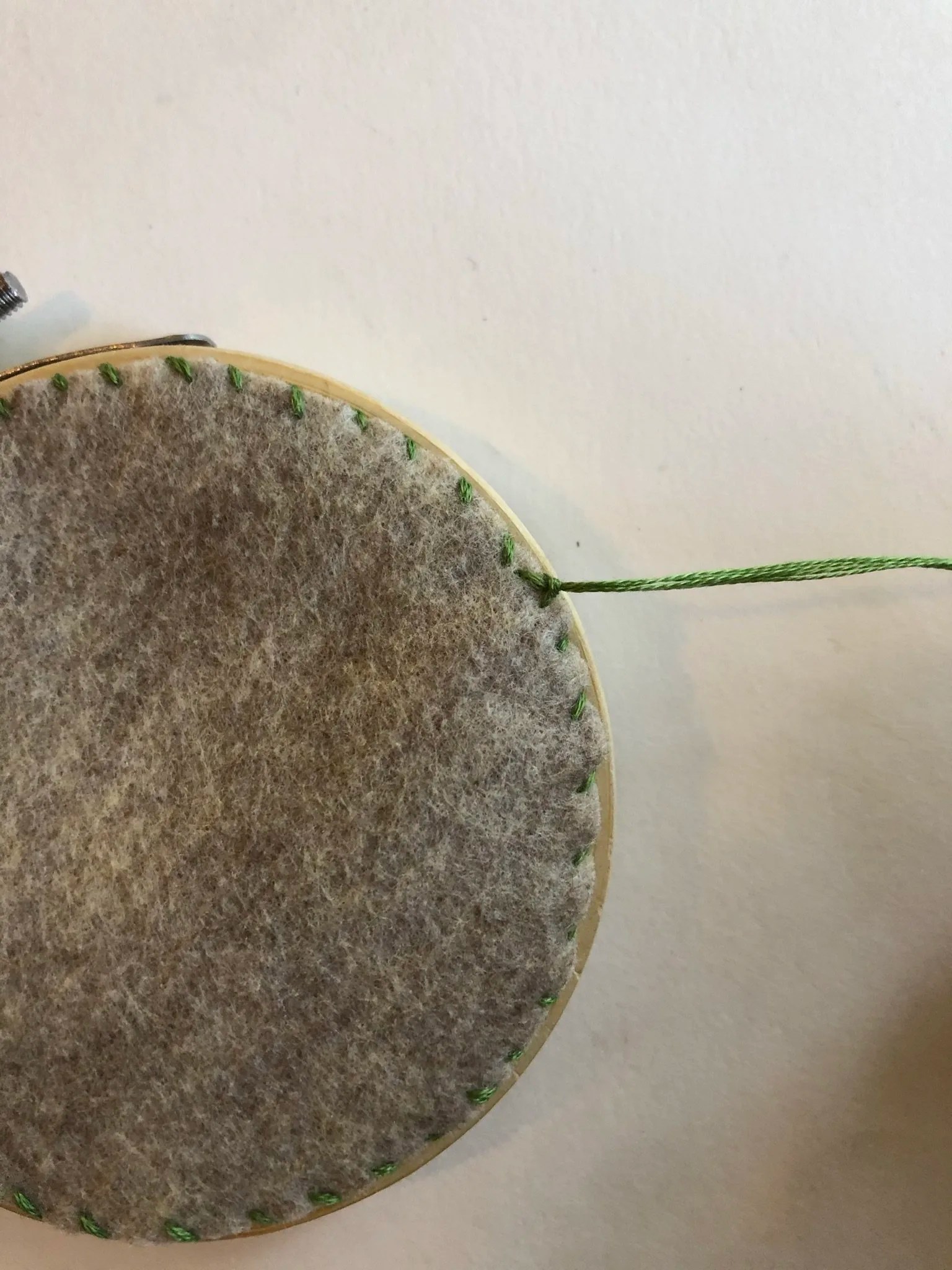 How to Back an Embroidery Hoop Crewel Ghoul