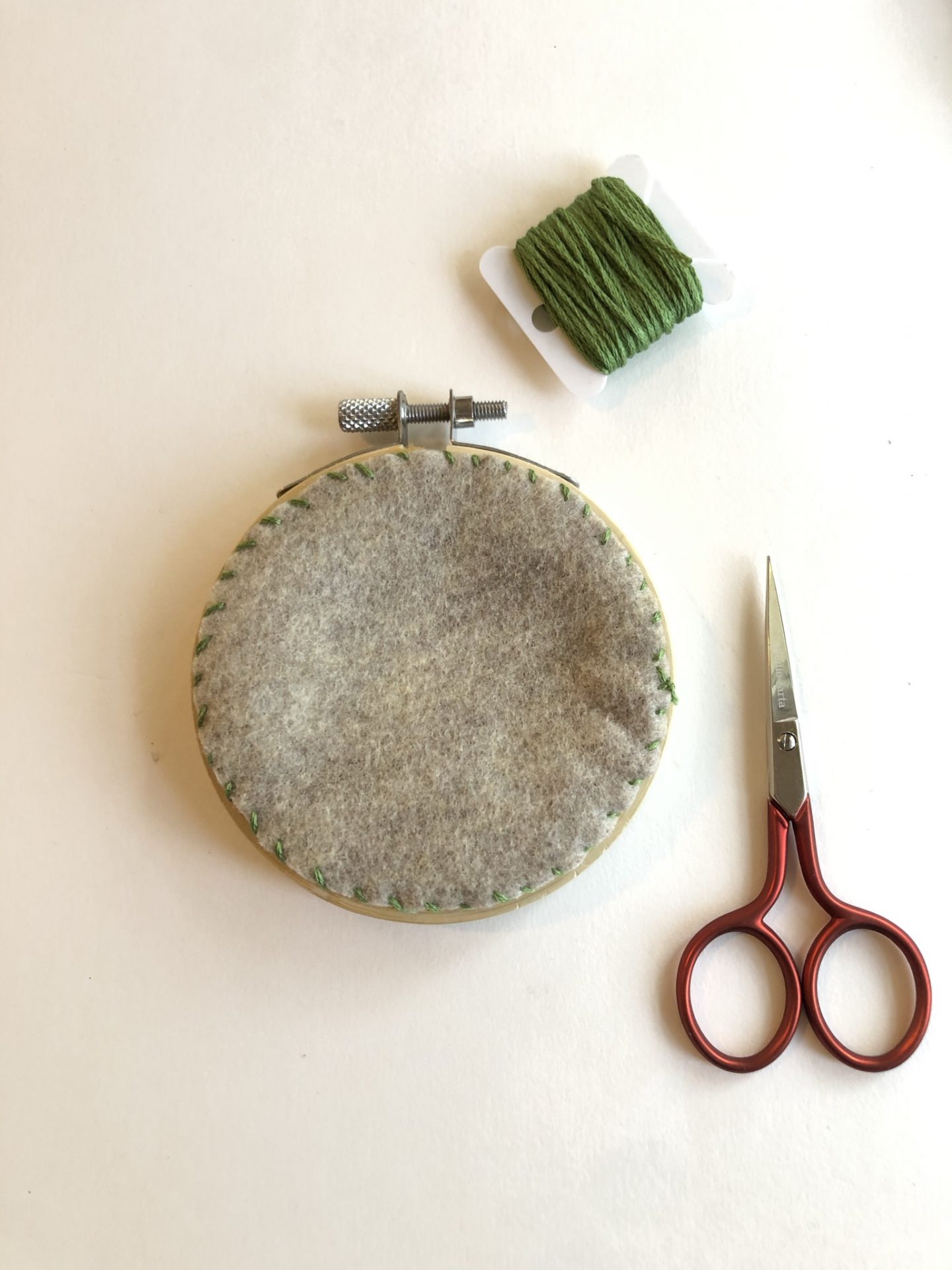 How to Back an Embroidery Hoop Crewel Ghoul