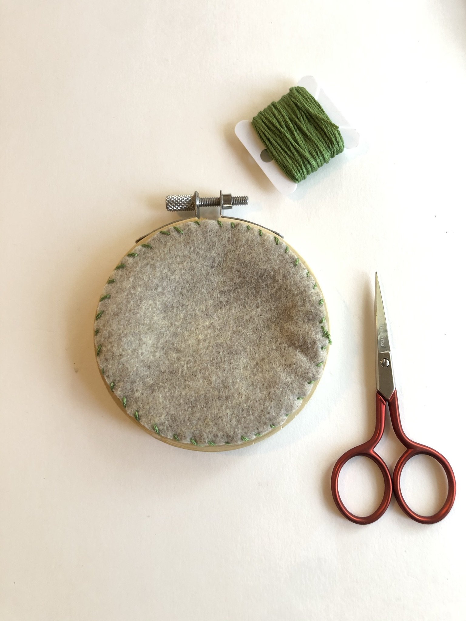 How to Back an Embroidery Hoop Crewel Ghoul