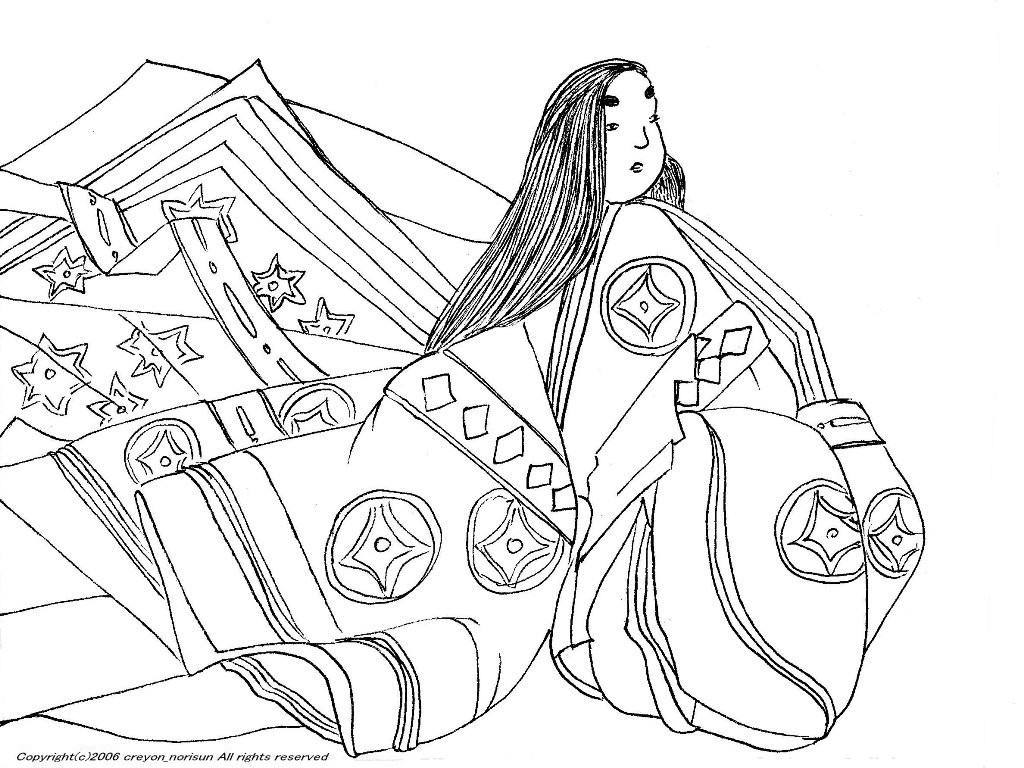 百人一首の塗り絵～清少納言の壁紙