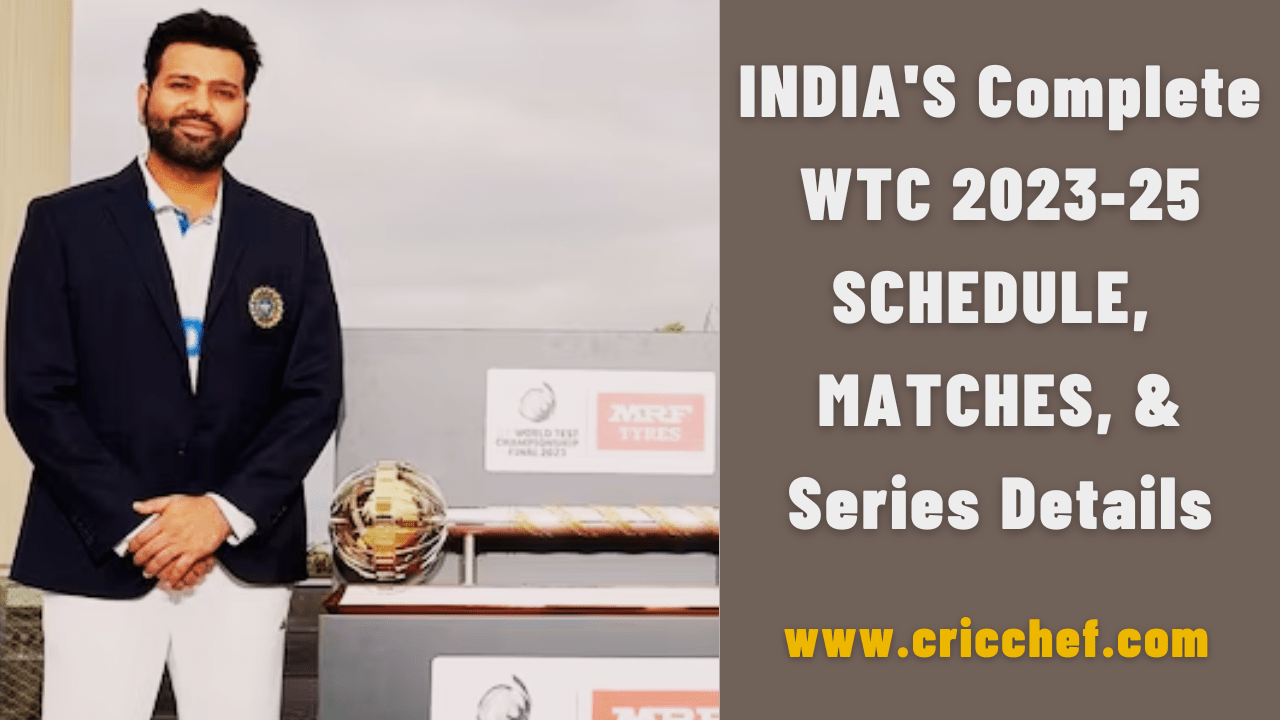 Team India WTC 202325 Schedule, Complete list of Test Matches, and
