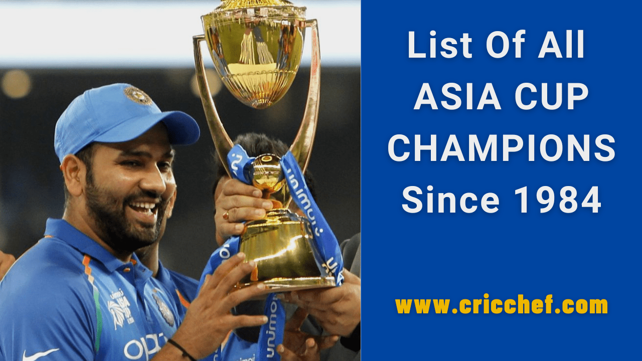 List of All Asia Cup Champions with Winning Captains Cricket News