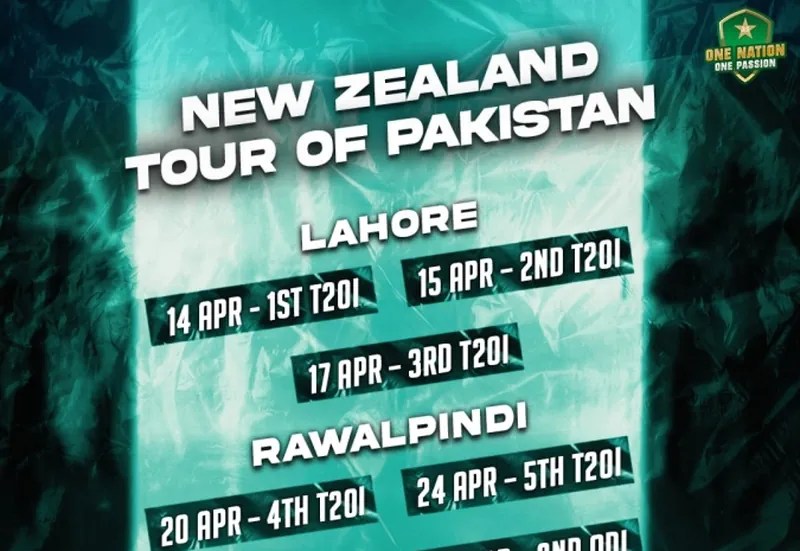 PAK vs NZ Schedule PCB again makes changes in dates for series