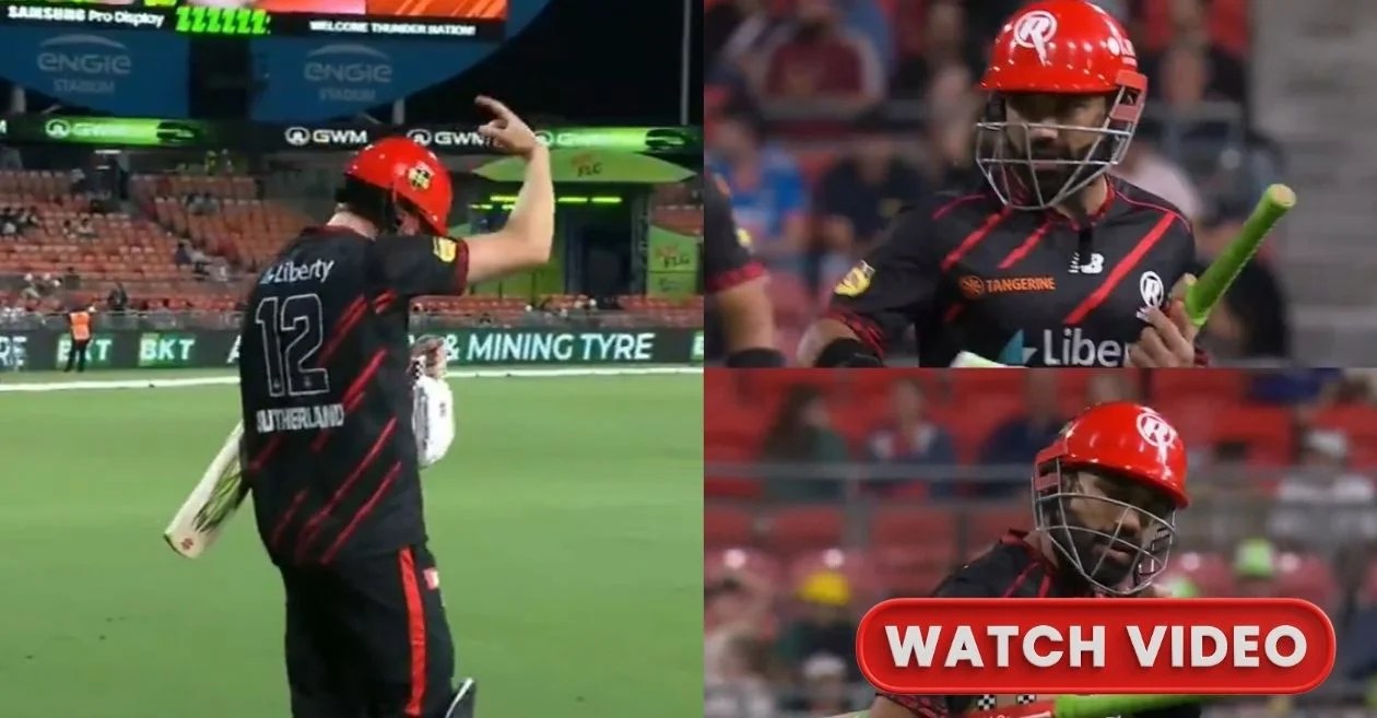 WATCH: Mohammad Rizwan faces embarrassment after Melbourne Renegades retire him out for slow knock against Sydney Thunder in BBL|15 WATCH: Mohammad Rizwan faces embarrassment after Melbourne Renegades retire him out for slow knock against Sydney Thunder in BBL|15