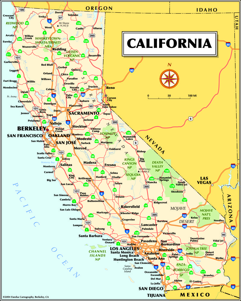 Map of California State, USA Nations Online Project