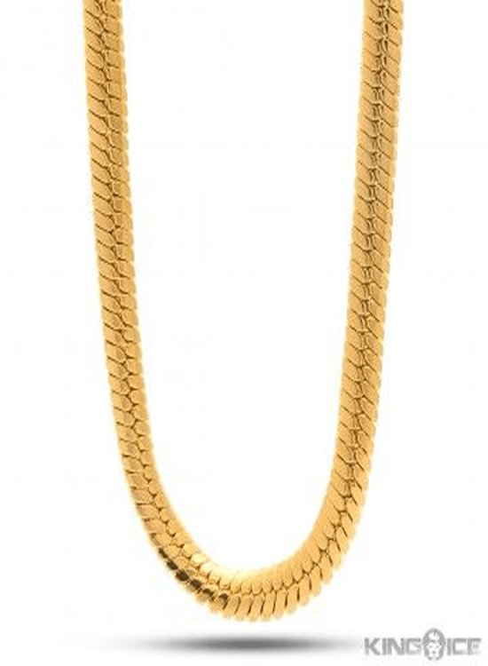 Gold Thick Herringbone Chain (14K Gold Plated) Crisp