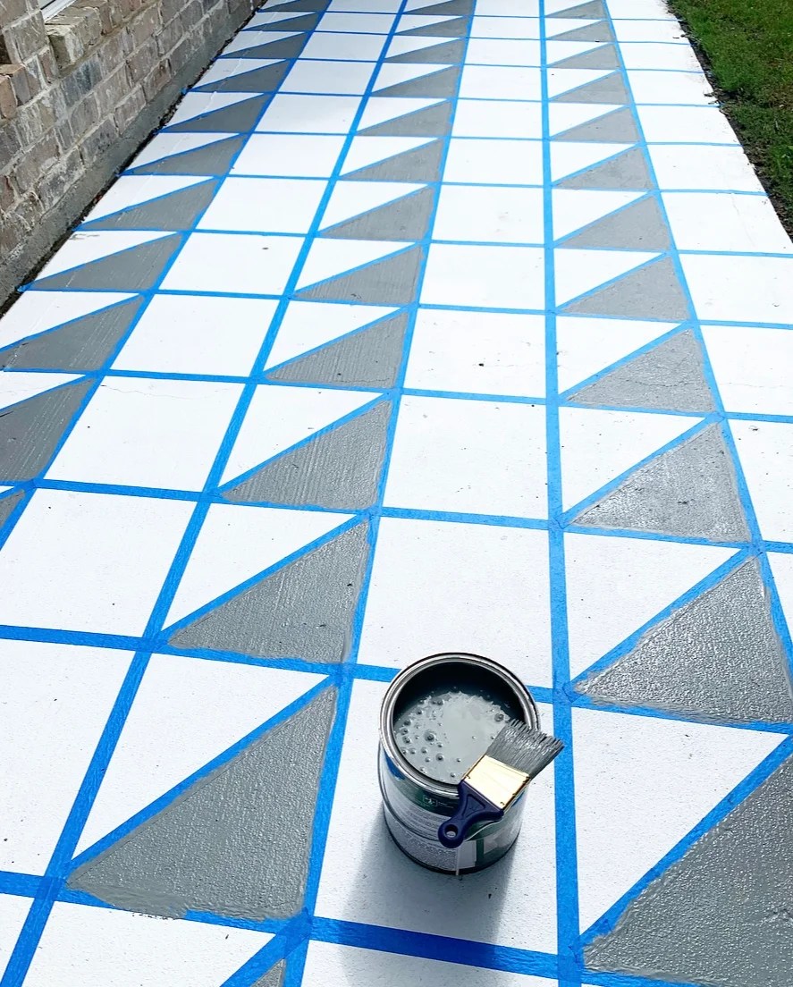 How to Paint Concrete using Paint and Tape Crisp Collective