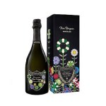 Шампанское Dom Perignon, цветы, этикетка, Такаси Мураками