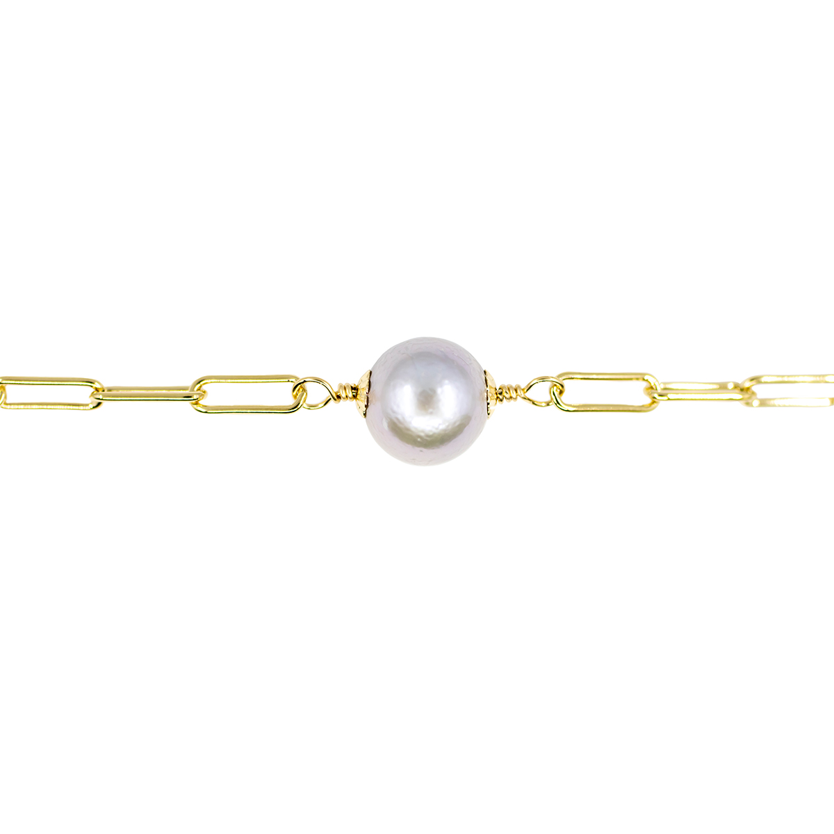 Freshwater Pearl Safety Pin Necklace CristinaV