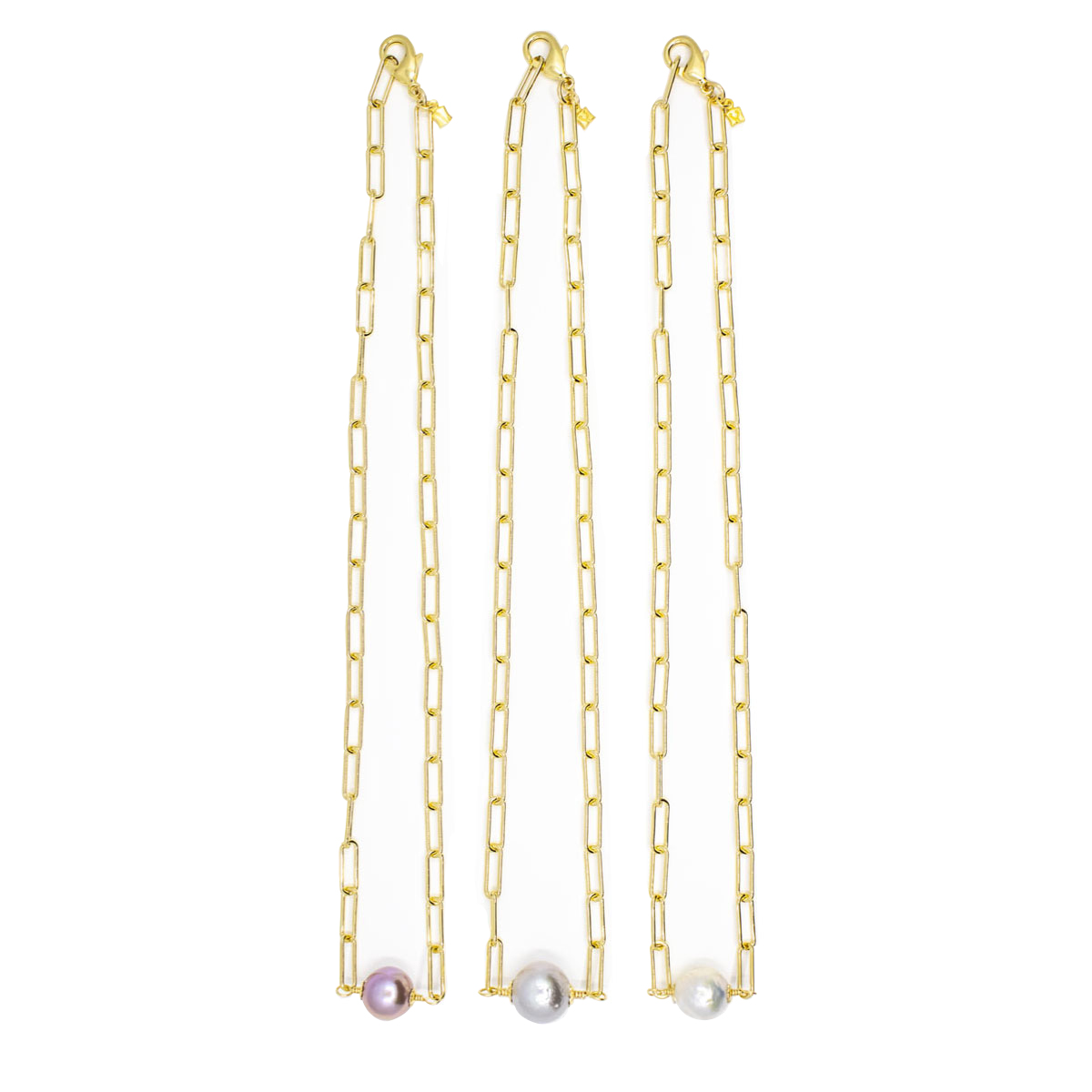 Freshwater Pearl Safety Pin Necklace CristinaV