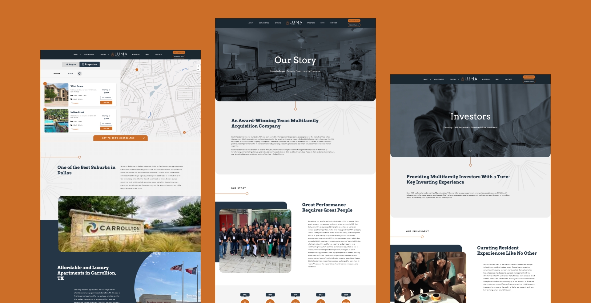 Our Multifamily site for Luma Residential