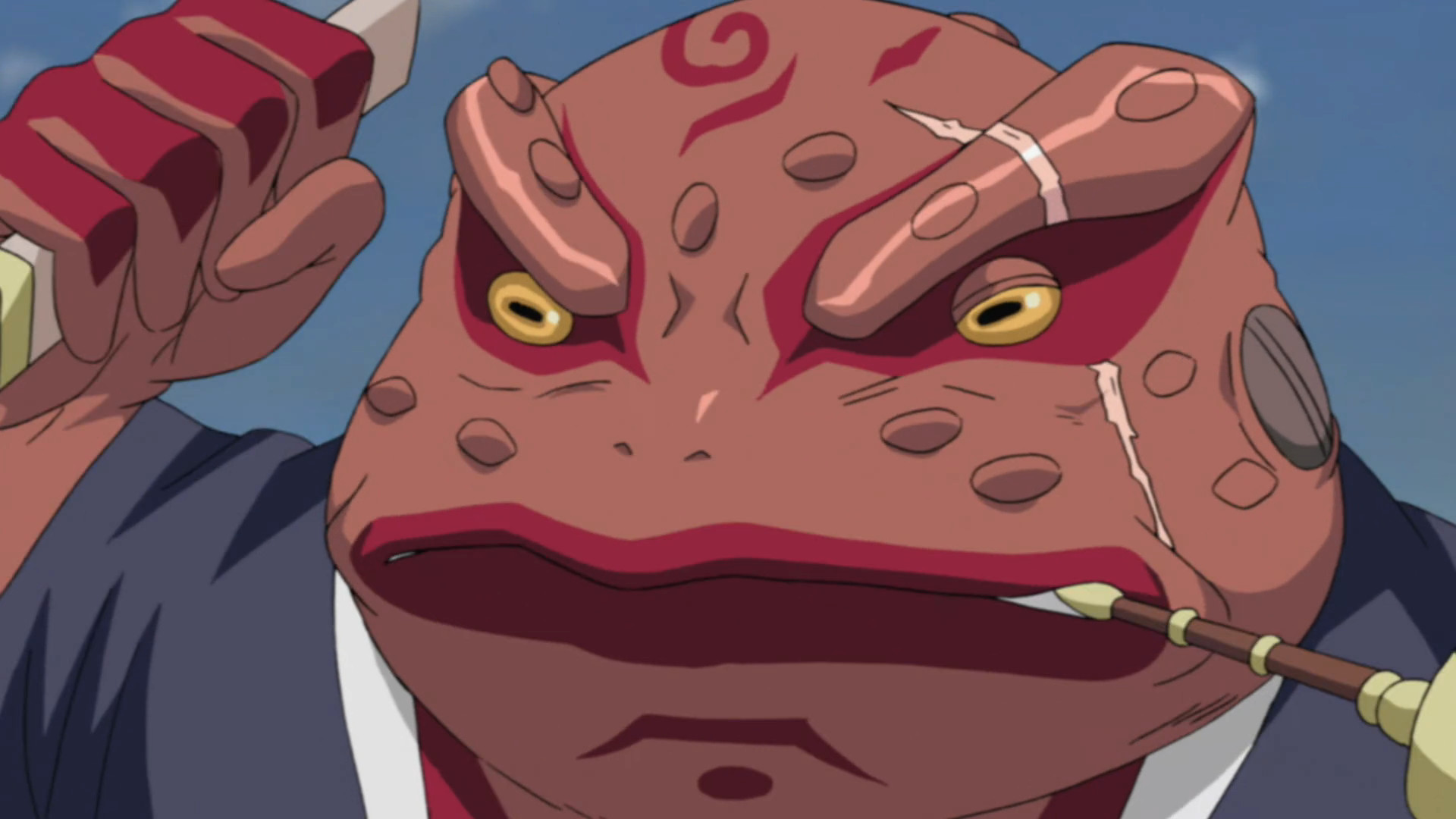 Esta foi a primeira vez que Gamabunta apareceu em Naruto e você talvez