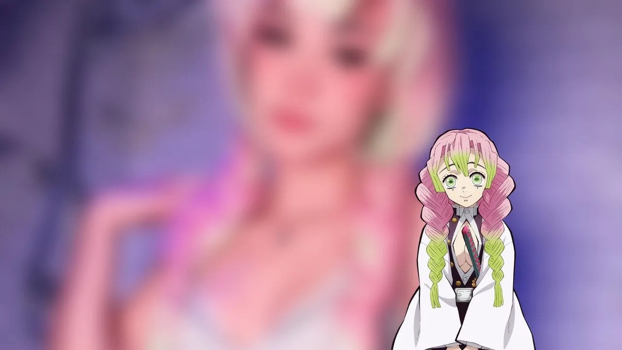 Modelo jane.beeb extravasa com um encantador cosplay da Mitsuri de