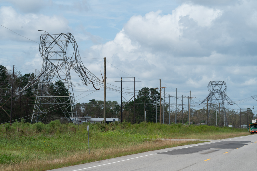 Louisiana rebuild after hurricane major electrical infrastructure