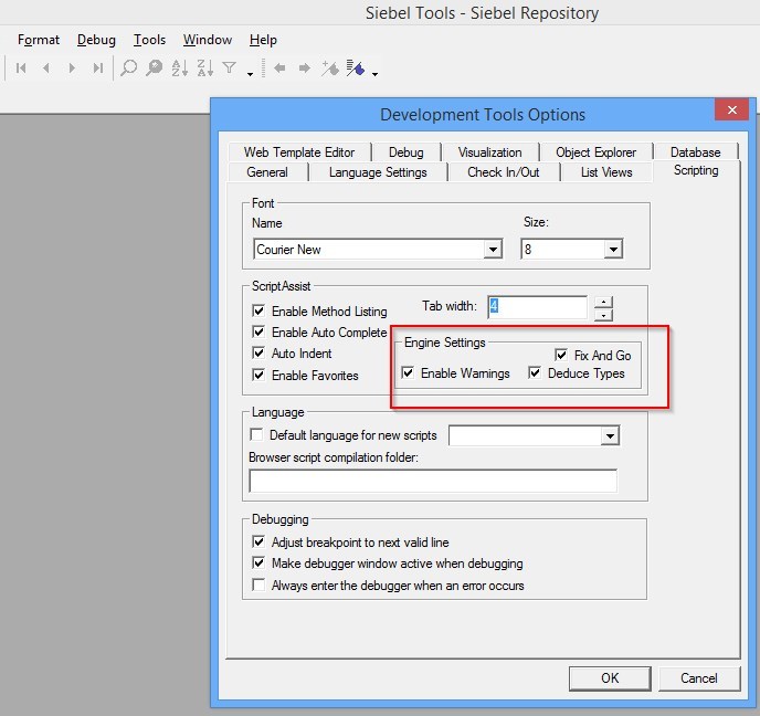 How to debug Siebel Script faster? crmcog