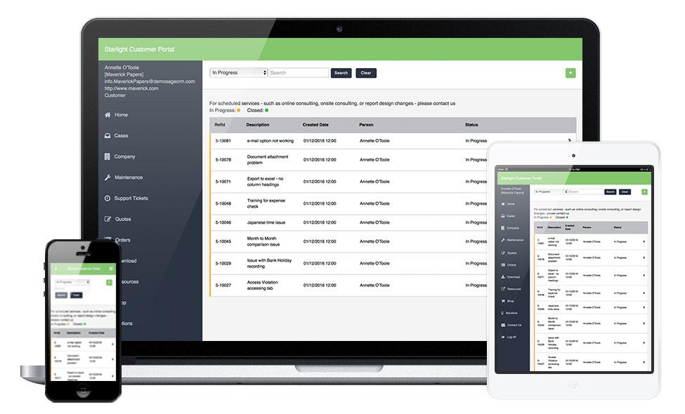 Customer 365 Sage CRM self service portal