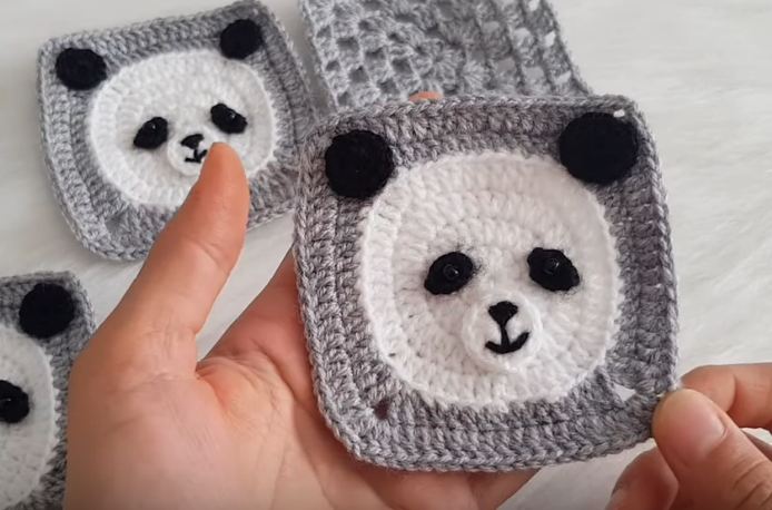 Crochet Panda Baby Motif For Blankets Crochet Ideas
