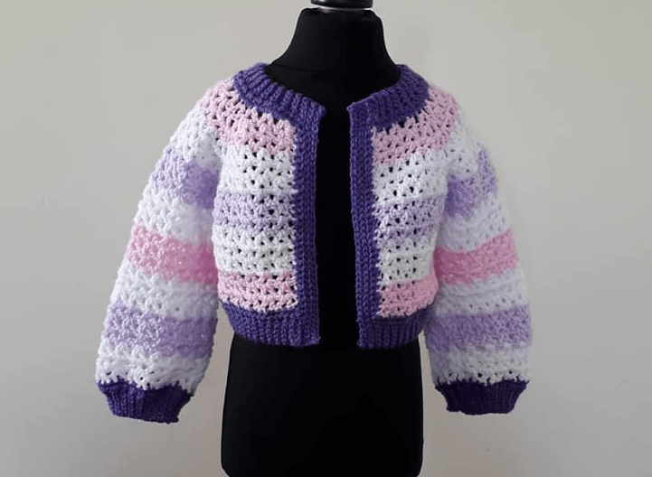 Crochet Cropped Jacket For Girls Crochet Ideas