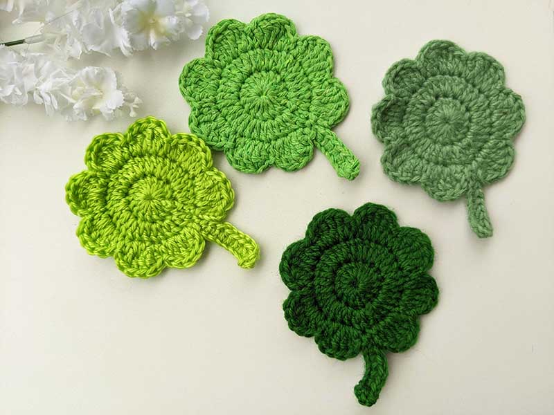 AdsFree Crochet Clover Leaf Coaster Pattern Crochet Bits