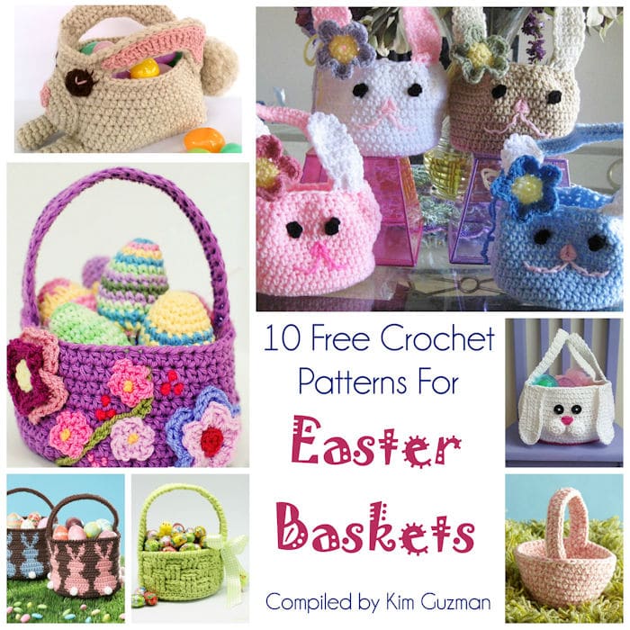 Roundup 10 Free Crochet Patterns for Easter Baskets CrochetKim™
