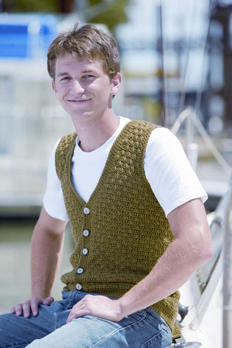Swish Mens Vest Free Crochet Pattern CrochetKim™
