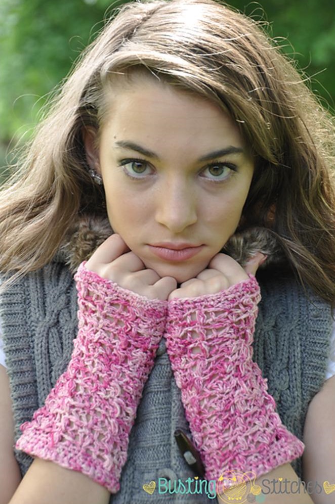 Free Lacy Pink Fingerless Gloves Crochet Pattern Crochet 'n' Create