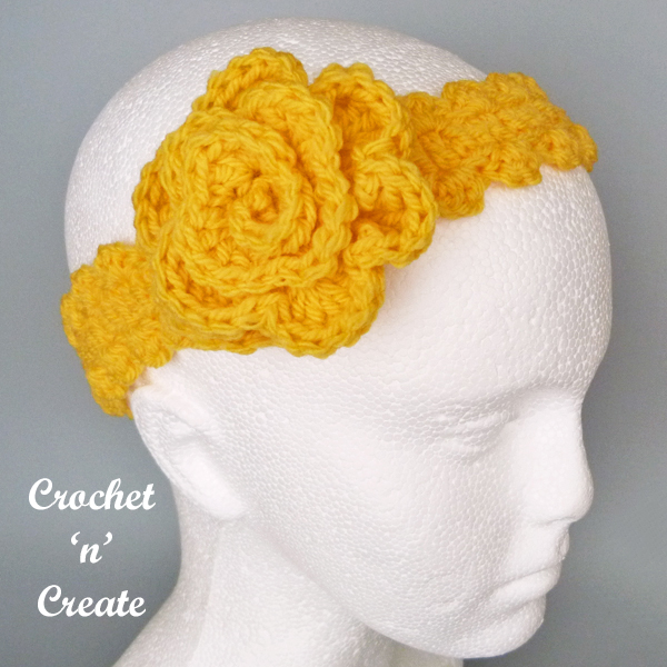 Crochet Flower Headband Free Pattern on Crochet 'n' Create