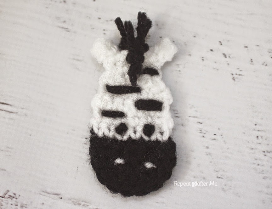 Crochet Zebra Applique FREE Crochet Pattern