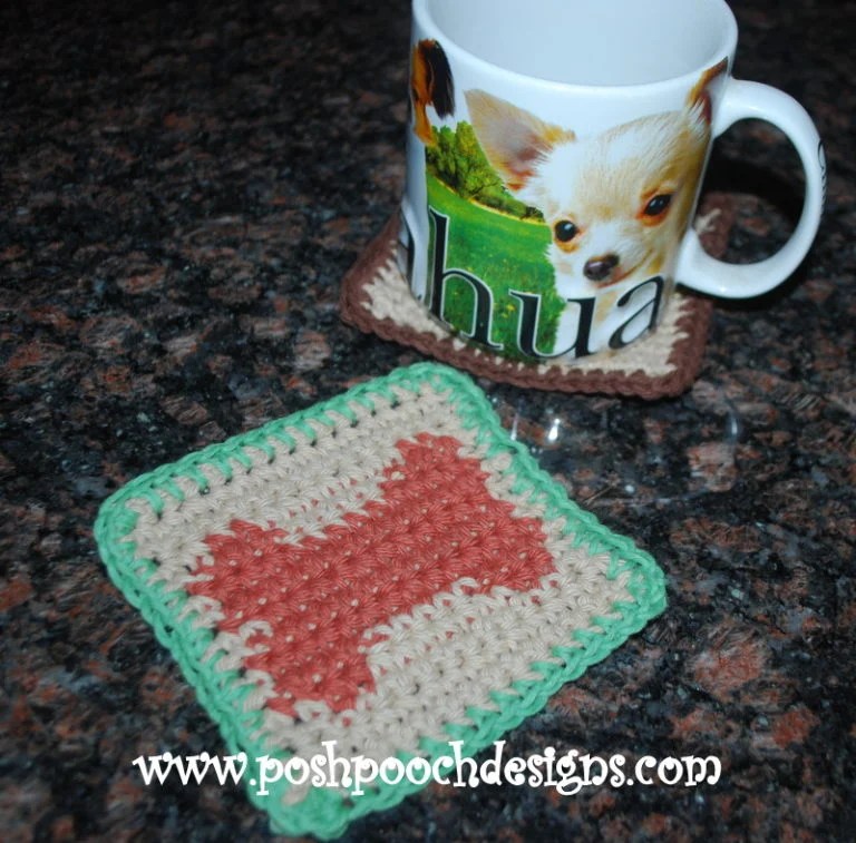 Dog Bone Coaster FREE Crochet Pattern