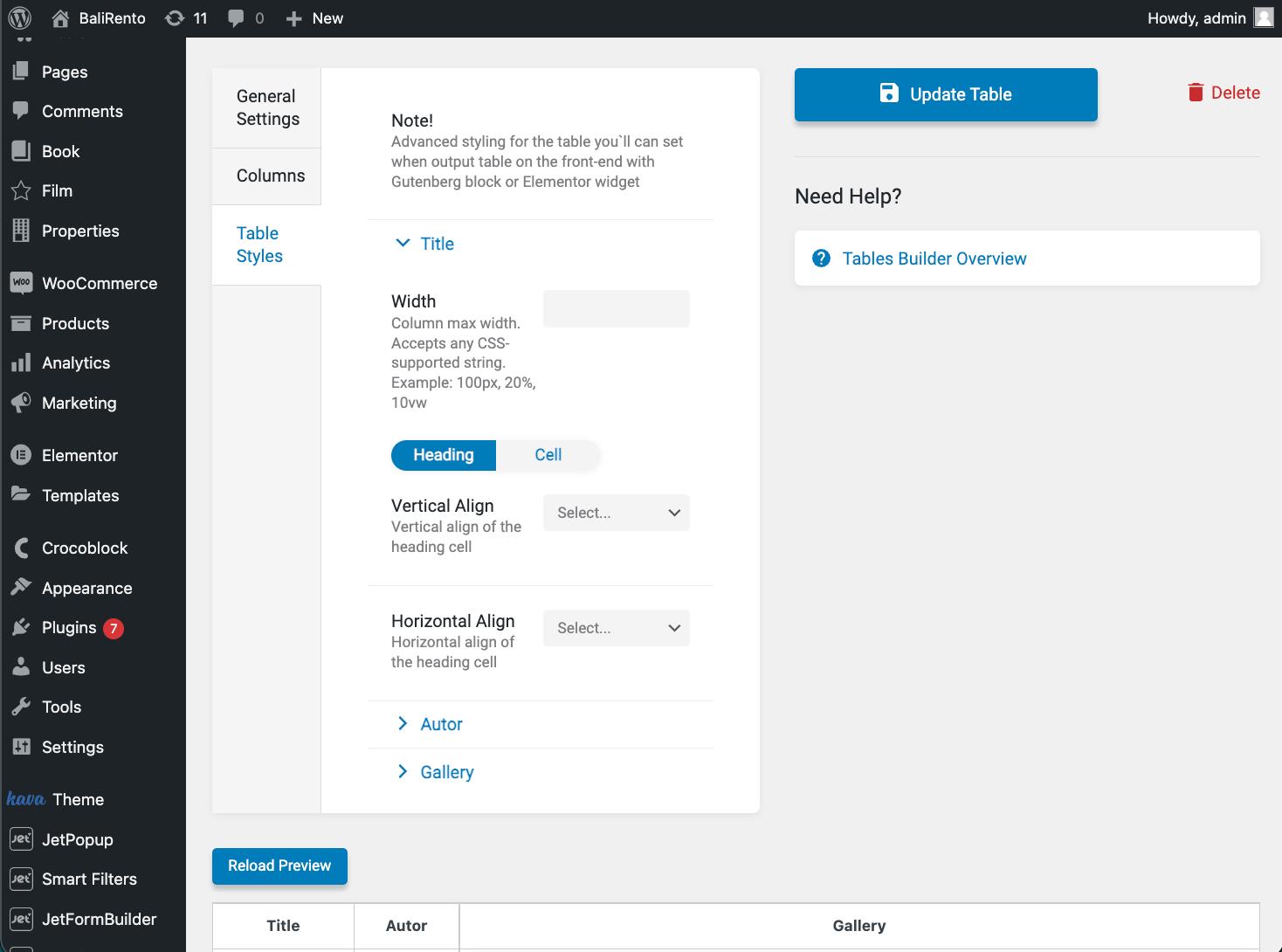How to Create Dynamic Table in Elementor — JetEngine Crocoblock