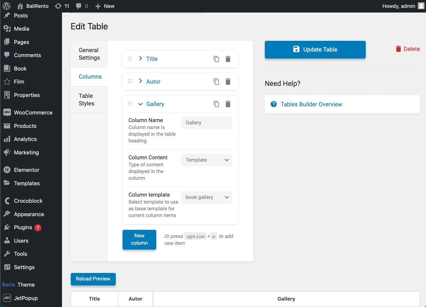How to Create Dynamic Table in Elementor — JetEngine Crocoblock