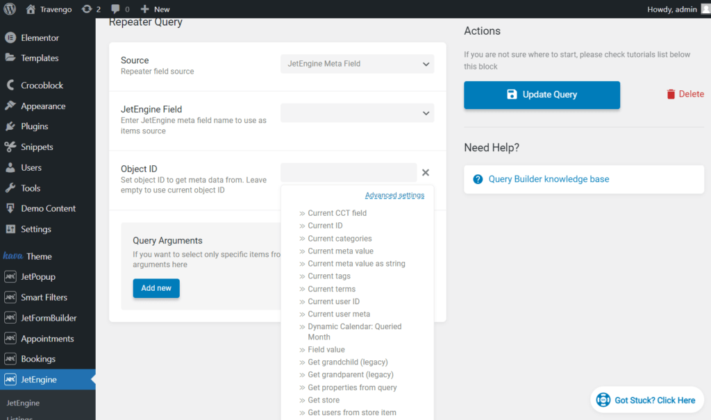 How to Set Repeater Query Type JetEngine Crocoblock