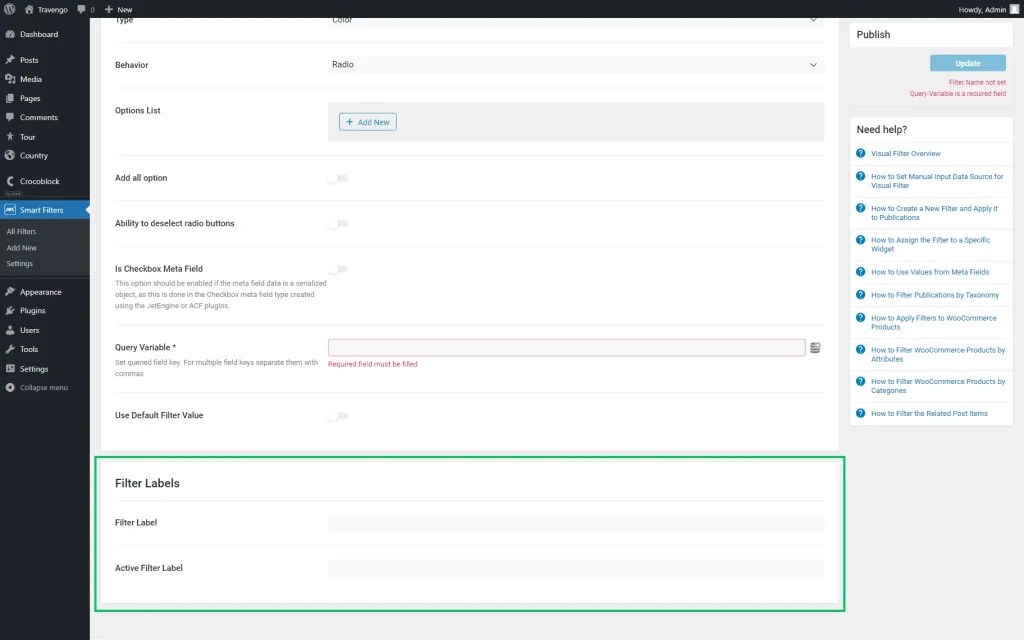 Visual Filter Overview — JetSmartFilters Crocoblock