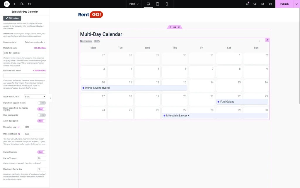 MultiDay Calendar Widget Overview — JetEngine Crocoblock