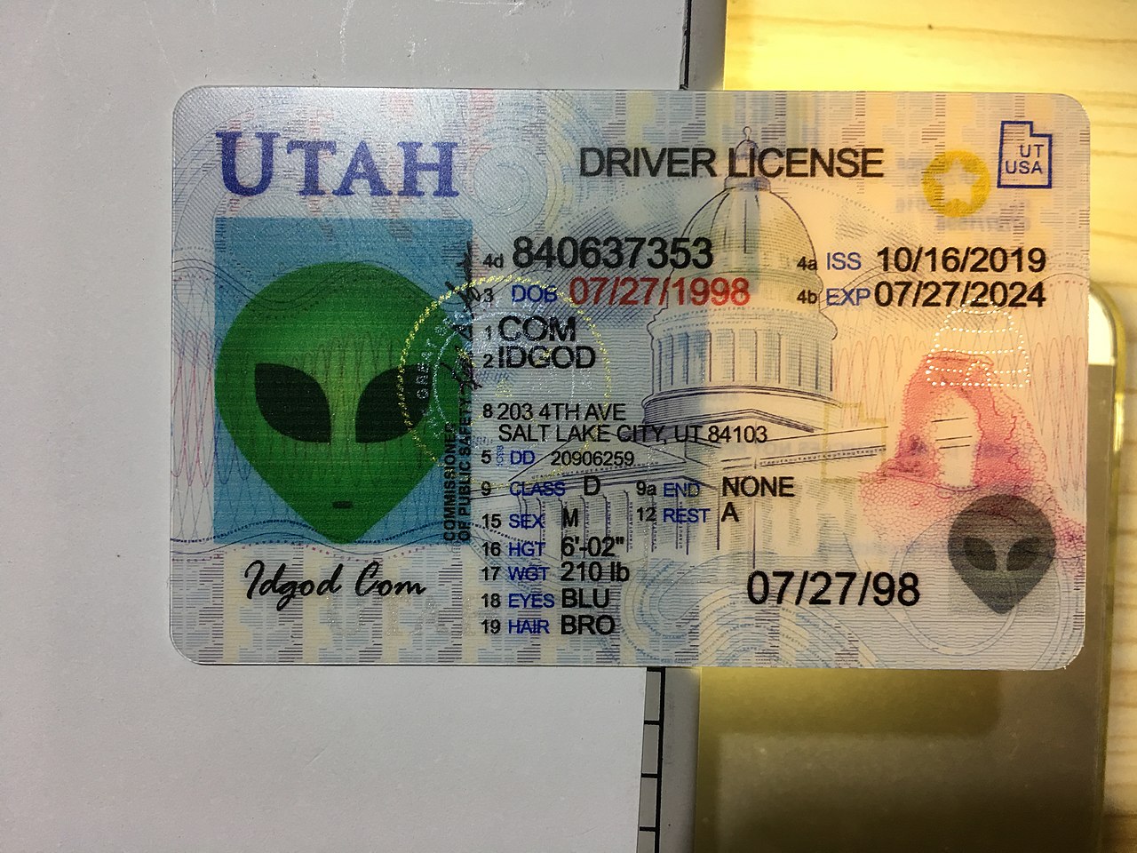 Utah Fake Driver License