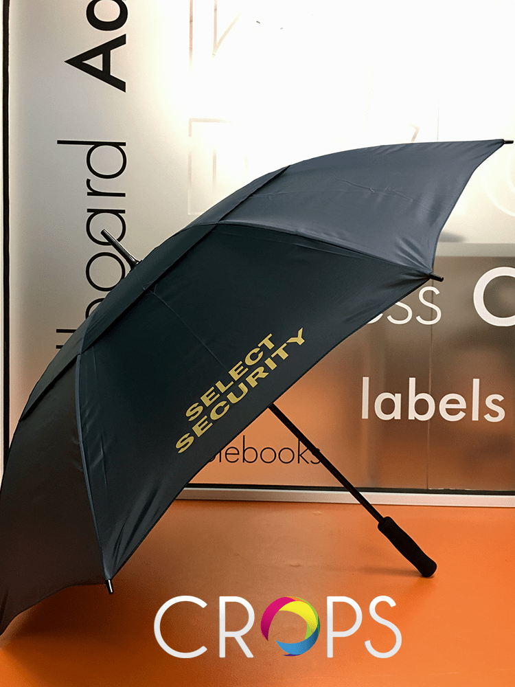 Custom printed umbrellas Advertising agency Crops
