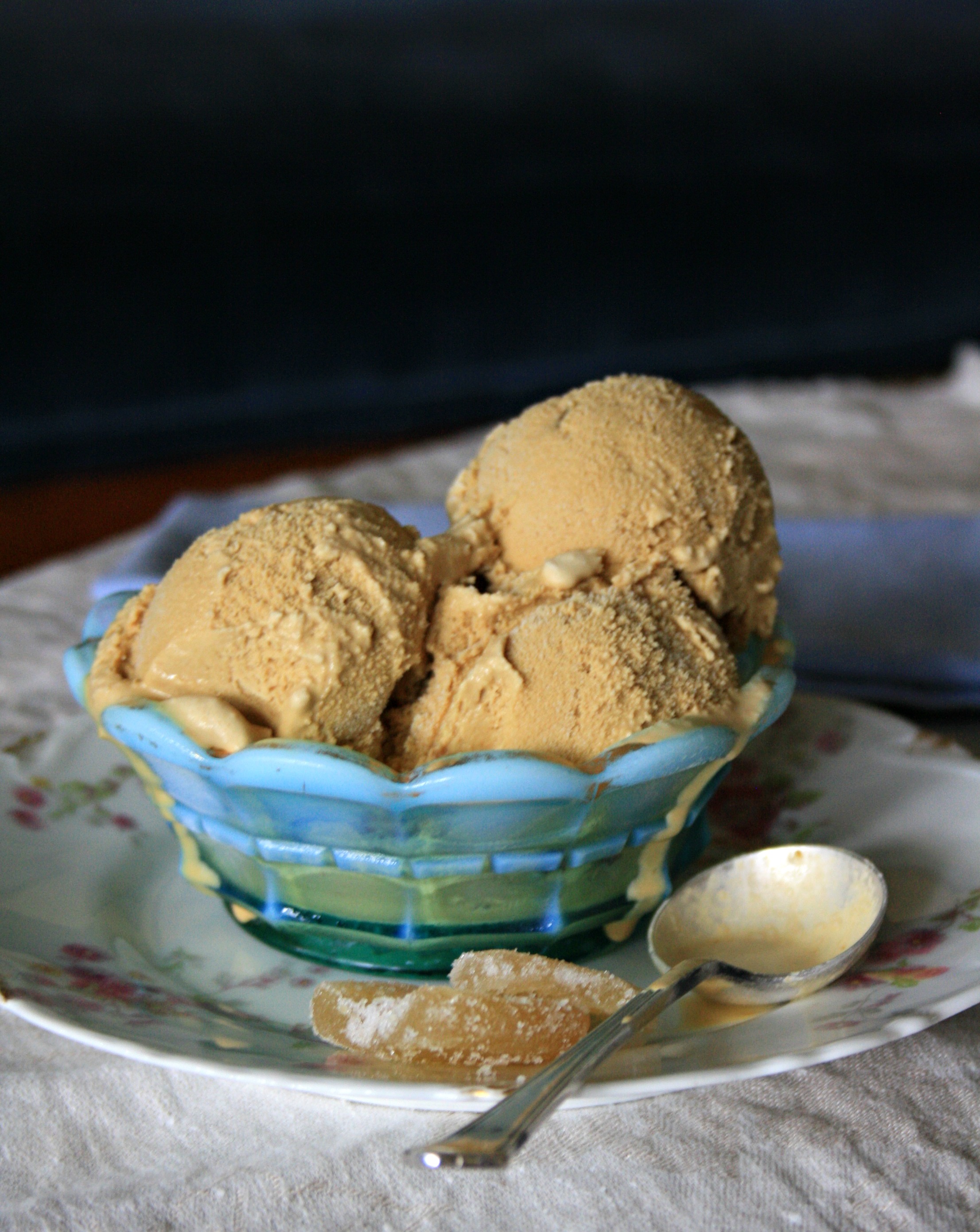 Double ginger molasses ice cream and memories of the ice cream truck