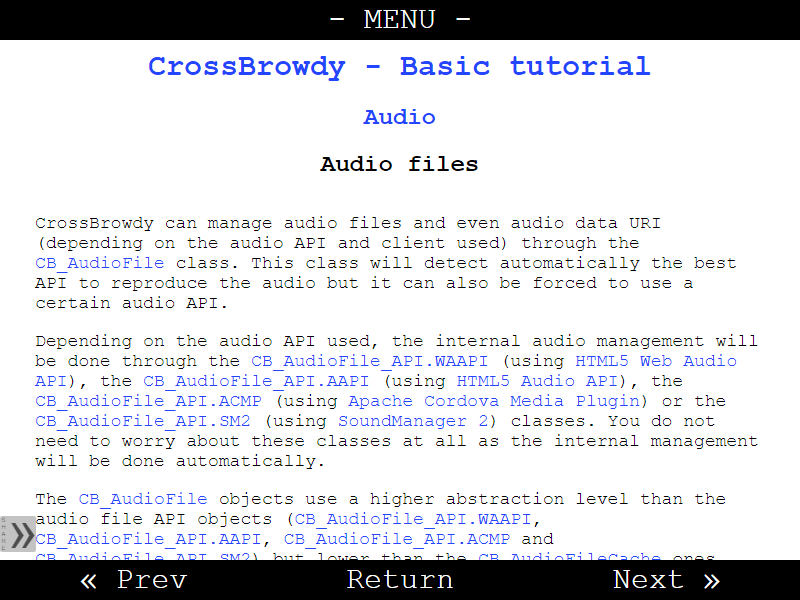 CrossBrowdy Basic tutorial Audio Audio files
