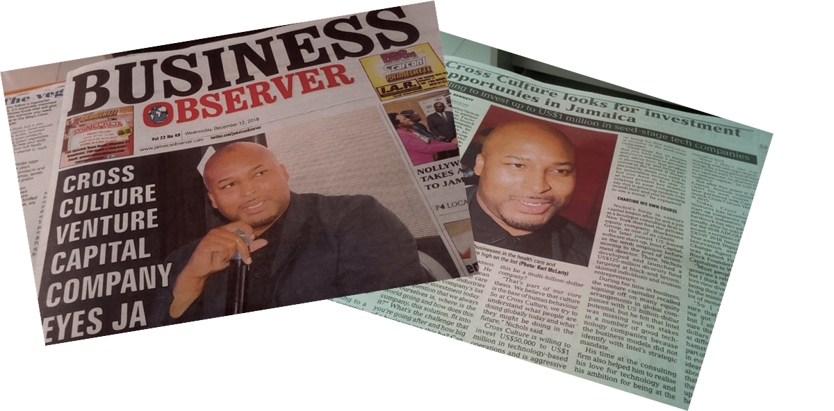 Marlon Nichols featured on the cover of The Jamaica