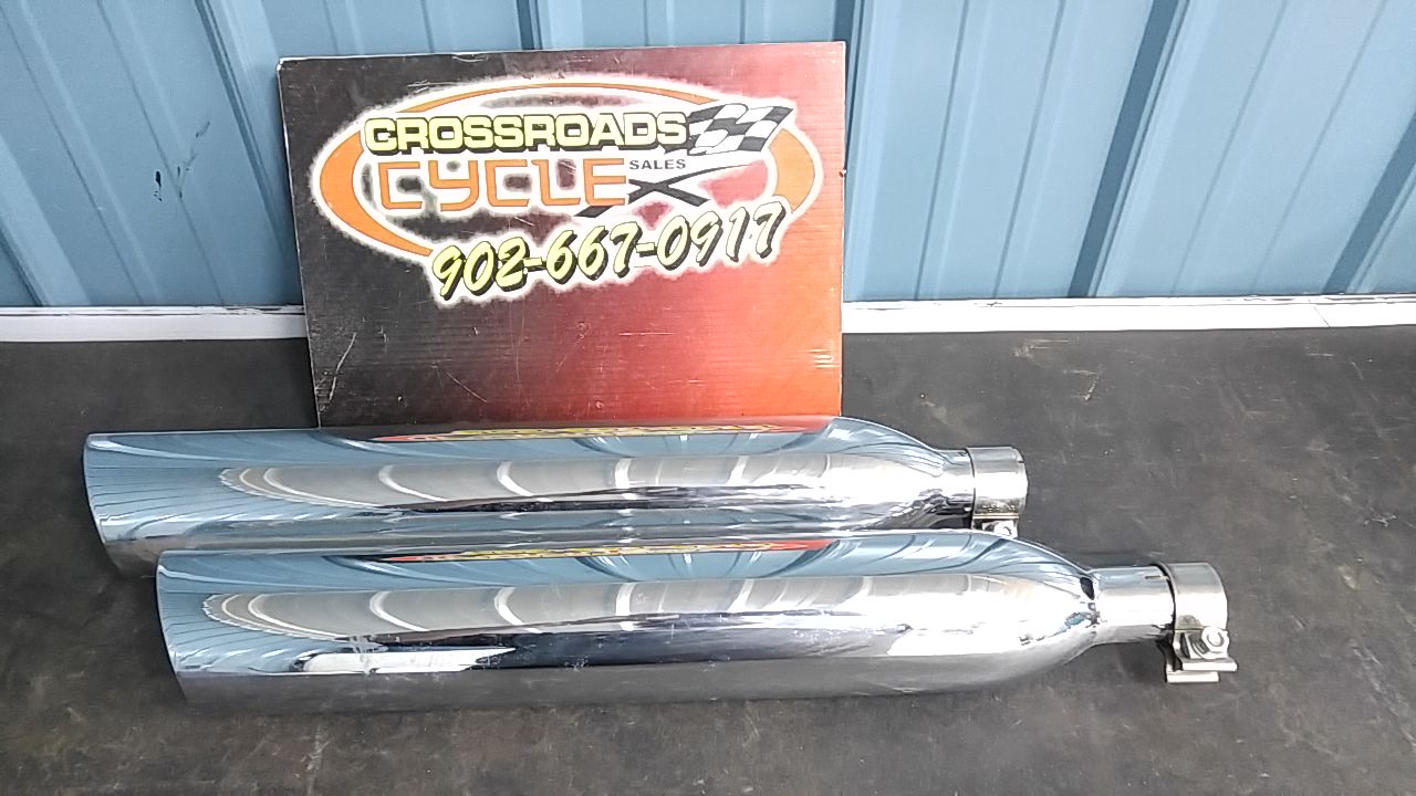 2010 Victory VEGAS 8 BALL 26IN LONG MUFFLERS CHROME EXHAUST Cross