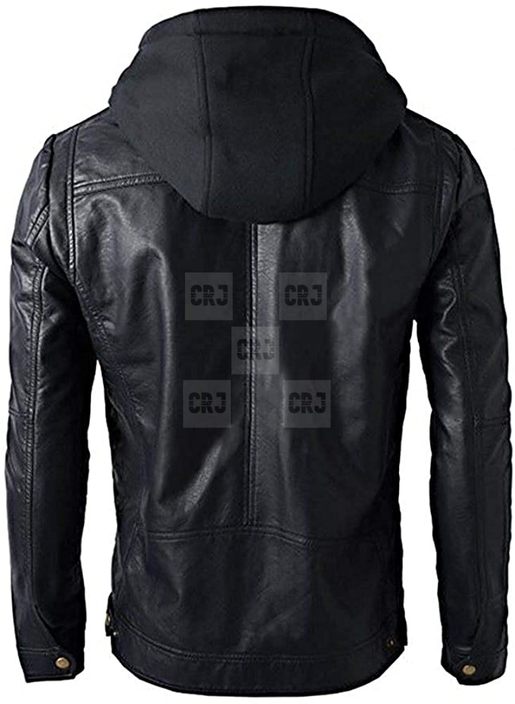 Brando Leather Jacket for men Motorcycle Hoodie Jacket CRJ
