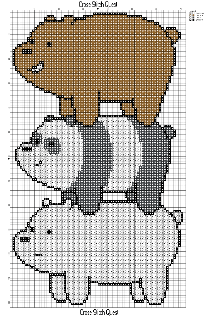 We Bare Bears Cross Stitch Pattern Bear Stack Cross Stitch Quest