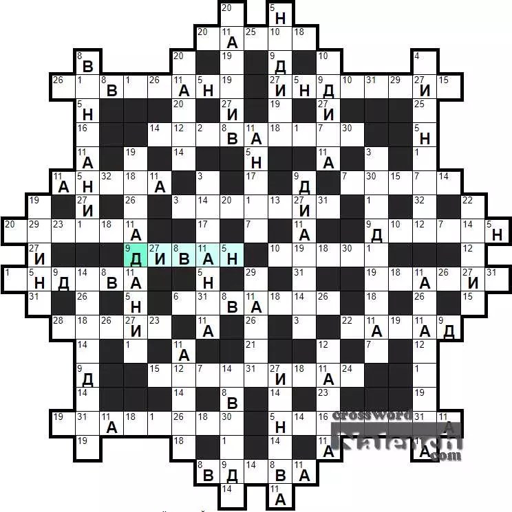 Ключворд «Диван» разгадывать легкие ежедневные Кейворды 21x21 онлайн бесплатно без регистрации