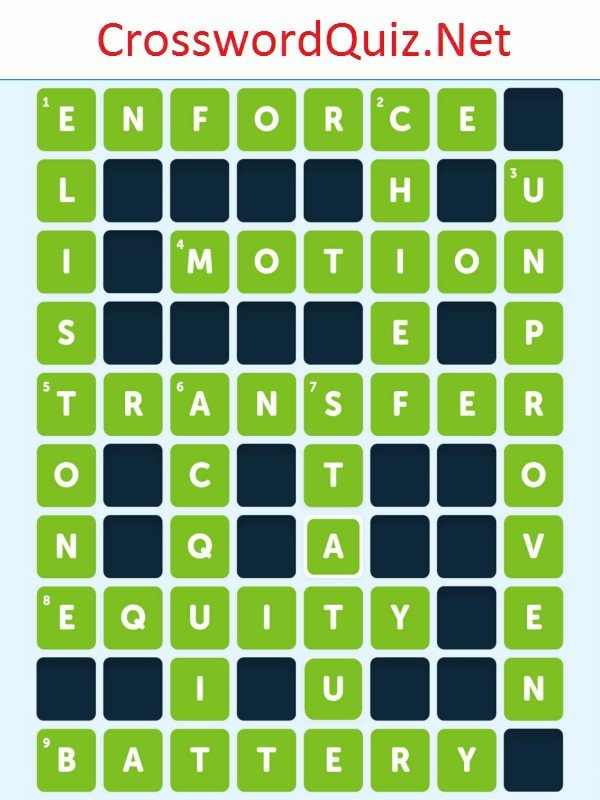 Laws Level 8 Crossword Quiz Net