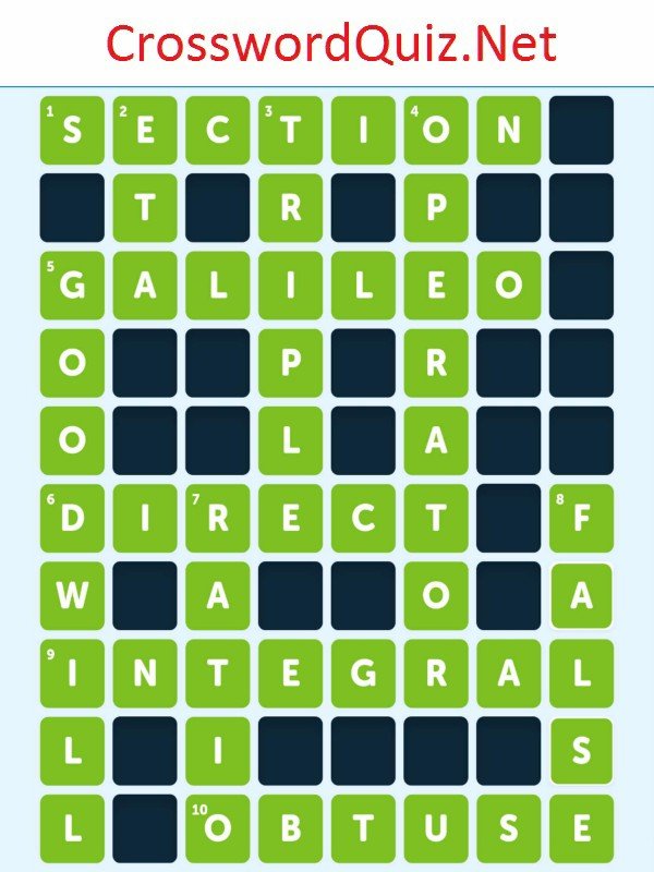 Mathematics 2 Level 5 Crossword Quiz Net
