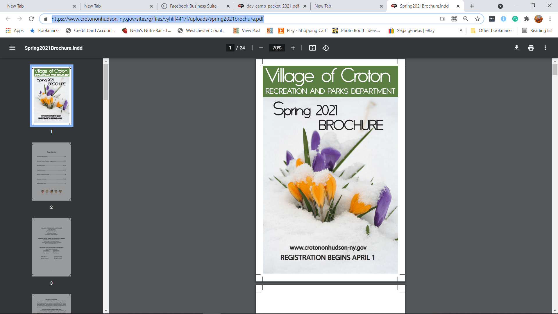 Village of Croton Spring Recreation Brochure 2021 and Camp Registration!