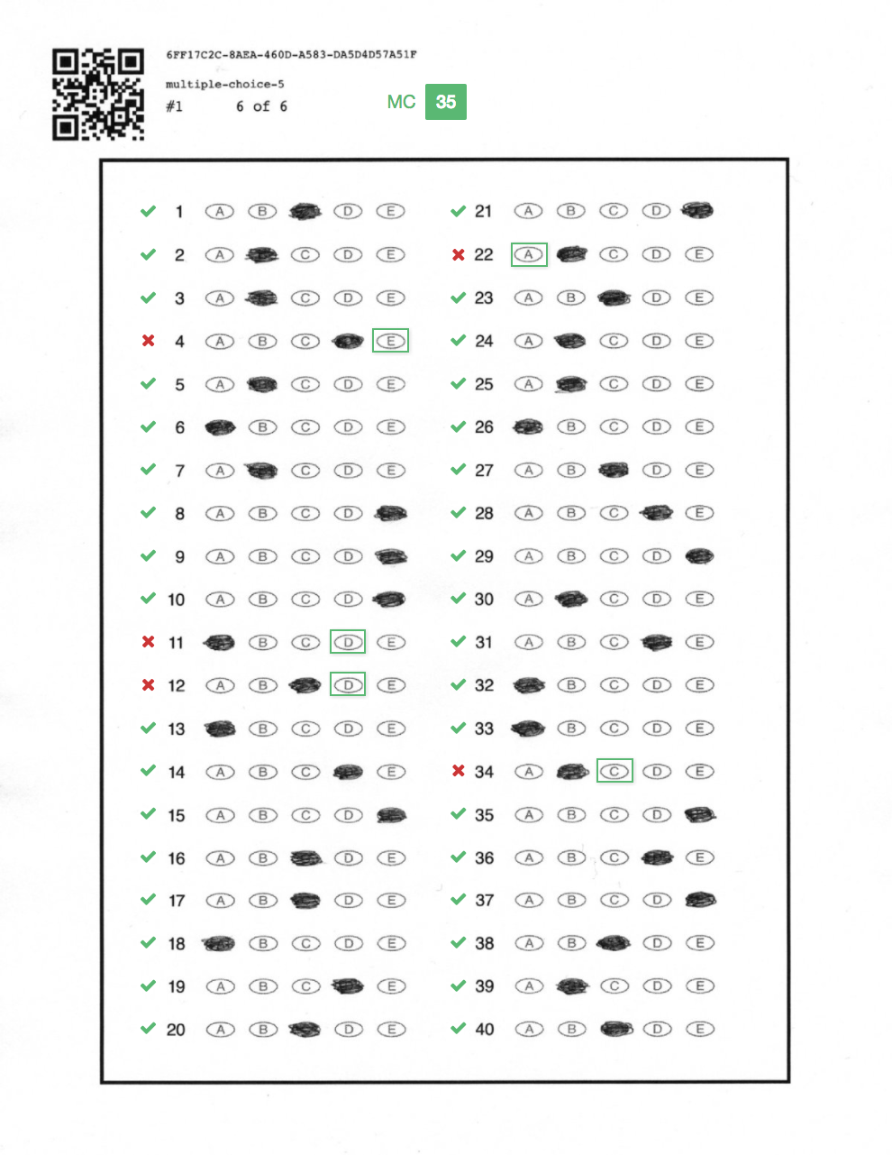 New feature Multiple choice Crowdmark