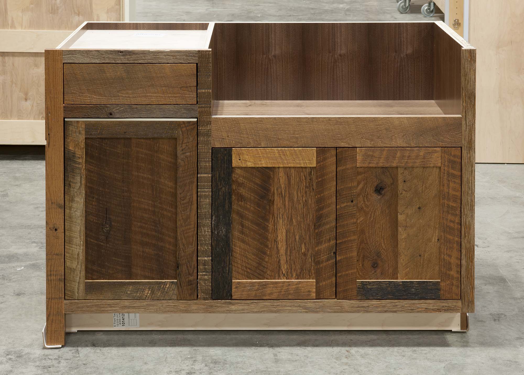 Reclaimed Hearty Hewn Oak Sink Base Crown Point