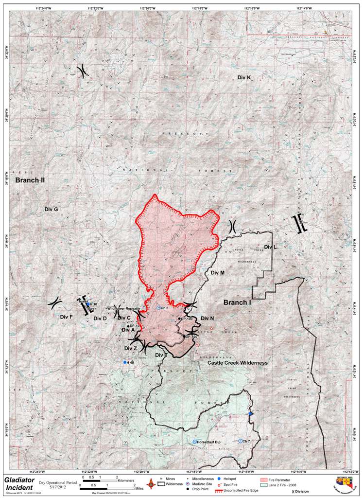 Crown King Az Map Crown King Gladiator Fire Day 5 Update 2 With Fire Map Crown King